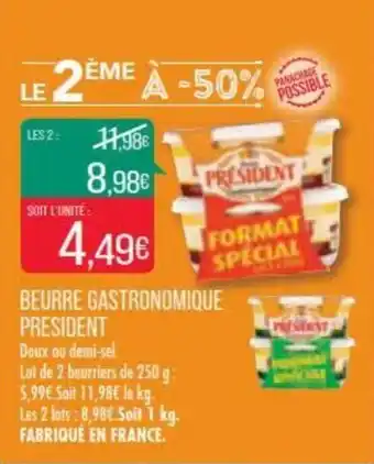 Match BEURRE GASTRONOMIQUE PRESIDENT offre