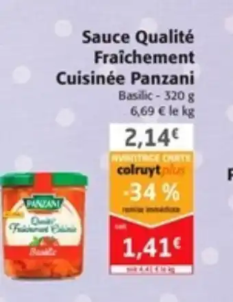 Colruyt Sauce Qualité Fraîchement Cuisinée Panzani offre