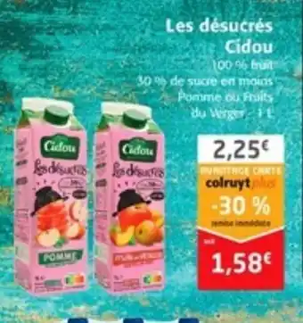 Colruyt Les désucrés Cidou offre