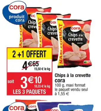Cora x Carrefour Chips à la crevette cora offre