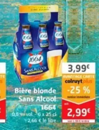 Colruyt Bière blonde Sans Alcool 1664 offre