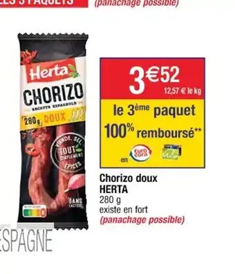 Cora x Carrefour Chorizo doux HERTA offre