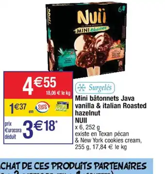 Cora x Carrefour Mini bâtonnets Java vanilla & italian Roasted hazelnut offre