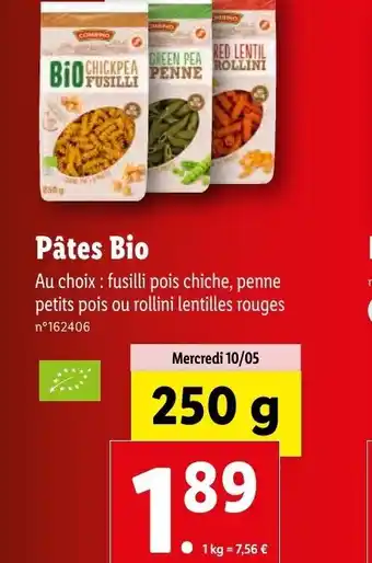 Lidl Pâtes Bio offre