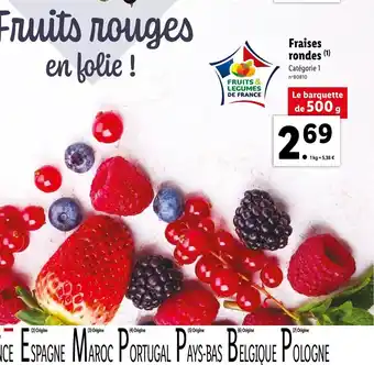Lidl Fraises rondes (¹) Catégorie 1 offre