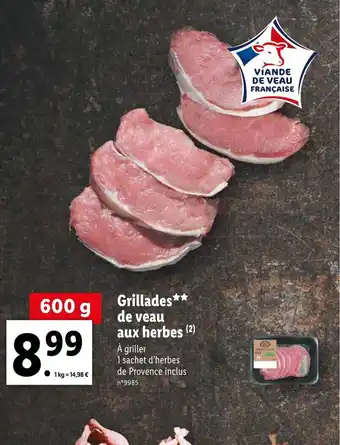 Lidl Grillades** de veau aux herbes (2) offre