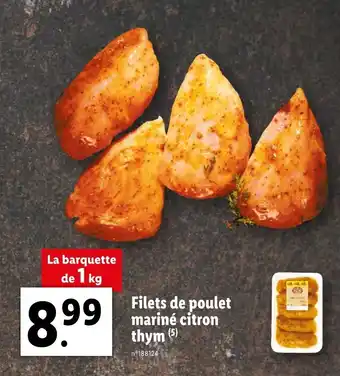 Lidl Filets de poulet mariné citron thym (5) offre
