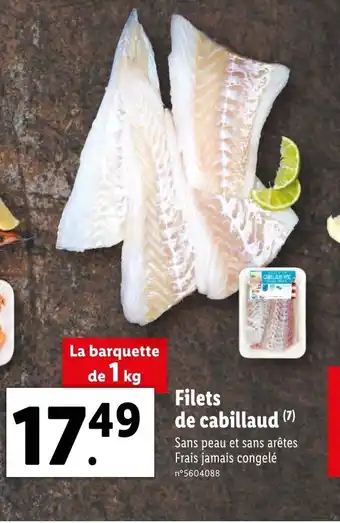Lidl Filets de cabillaud offre