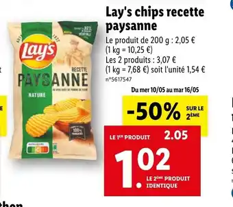 Lidl Lay's chips recette paysanne offre