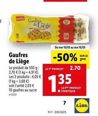 Lidl Gaufres de Liège offre
