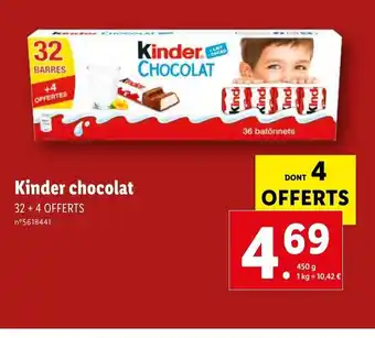 Lidl Kinder. CHOCOLAT offre