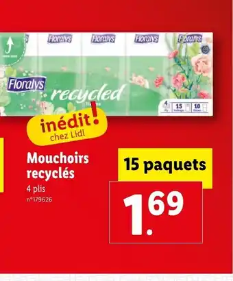 Lidl Mouchoirs recyclés offre