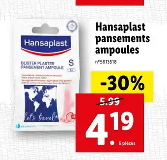 Lidl Hansaplast pansements ampoules offre