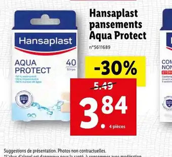 Lidl Hansaplast pansements Aqua Protect offre