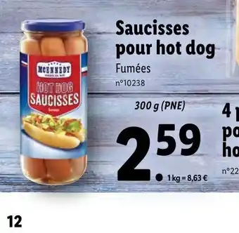Lidl Saucisses pour hot dog offre