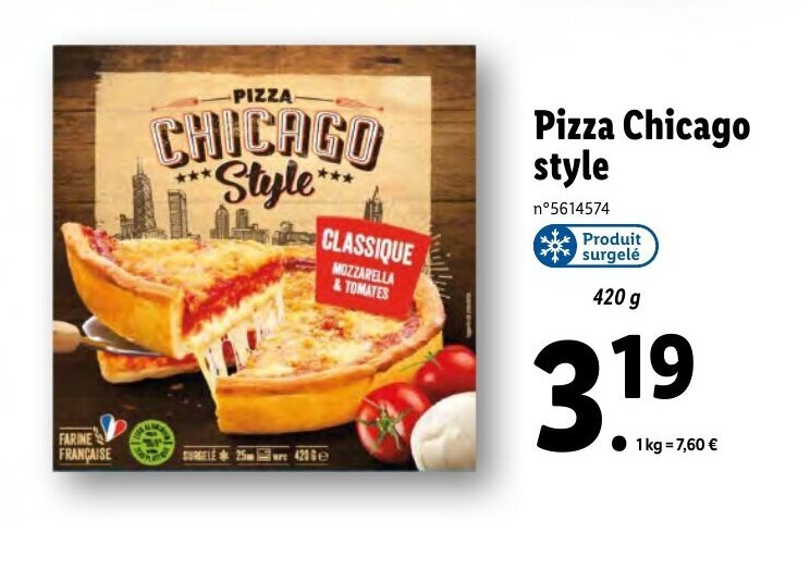 Promo Pizza Chicago style chez Lidl