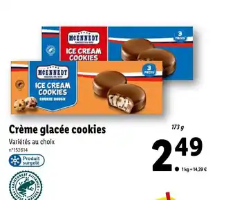Lidl Crème glacée cookies offre