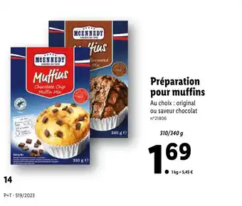 Lidl Préparation pour muffins offre