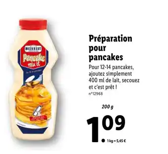 Lidl Préparation pour pancakes offre