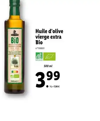 Lidl Huile d'olive vierge extra Bio offre