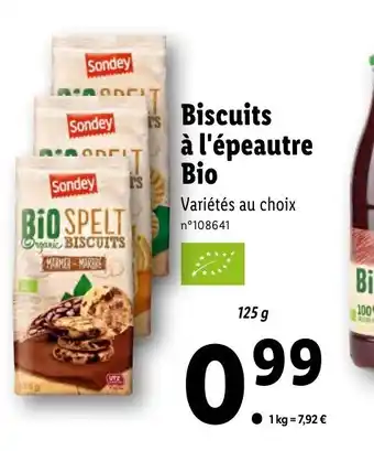 Lidl Biscuits à l'épeautre Bio offre