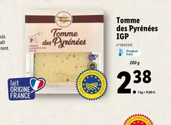 Lidl Tomme des Pyrénées offre