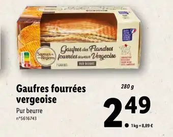 Lidl Gaufres fourrées vergeoise offre