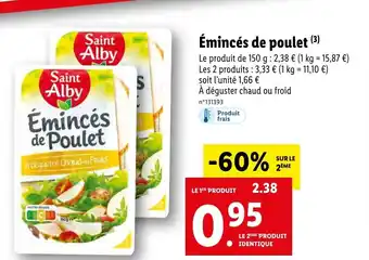 Lidl Émincés de poulet (3) offre