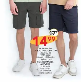 Stokomani Le bermuda cargp avec ceinture offre