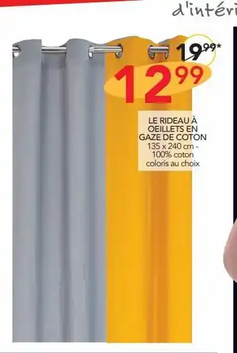 Stokomani Le rideau a oeillets en gaze de coton offre