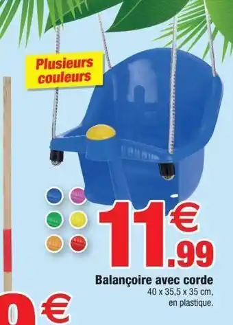 Bazarland Balançoire avec corde offre