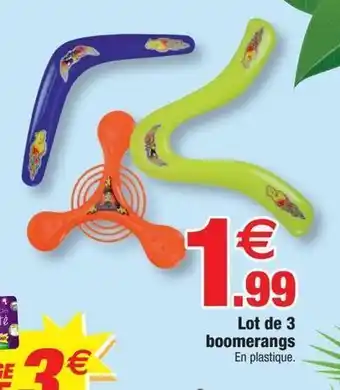 Bazarland Lot de 3 boomerang offre