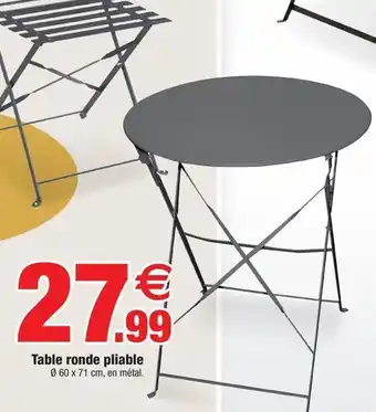 Bazarland Table ronde pliable offre
