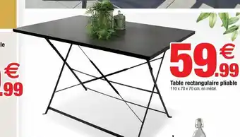 Bazarland Table rectangulaire pliable offre