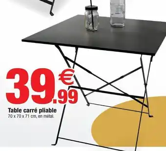 Bazarland Table carre pliable offre