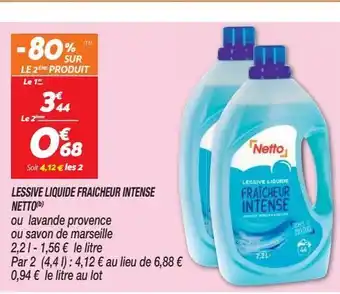 Netto Lessive liquide fraicheur intense netto offre