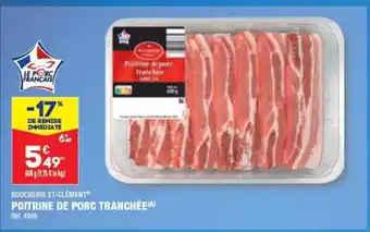 ALDI POITRINE DE PORC TRANCHÉE(A) offre