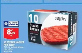 ALDI 10 STEAKS HACHÉS PUR BŒUF offre