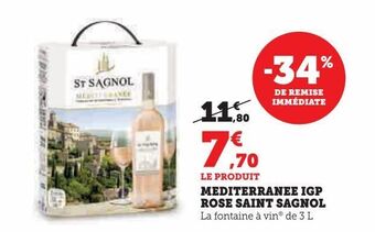 Super U Mediterranee igp rose saint sagnol offre