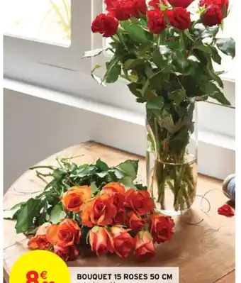 Intermarché BOUQUET 15 ROSES 50 CM coloris variés offre