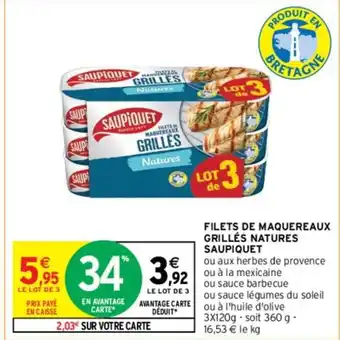 FILETS DE MAQUEREAUX GRILLÉS NATURES SAUPIQUET