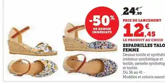 Super U Espadrilles talon femme offre