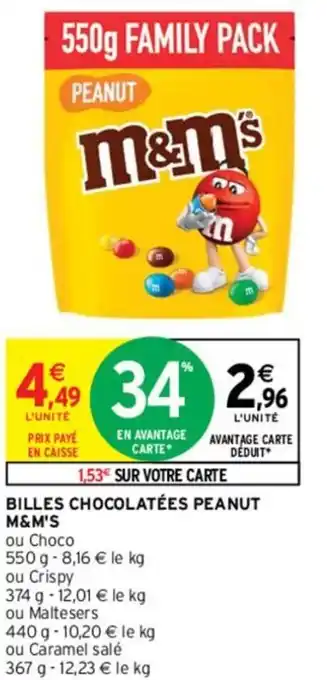 BILLES CHOCOLATÉES PEANUT M&M'S