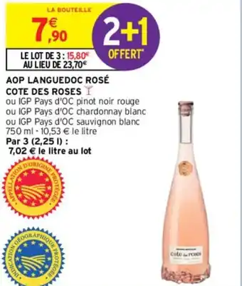 Intermarché AOP LANGUEDOC ROSÉ COTE DES ROSES Y offre