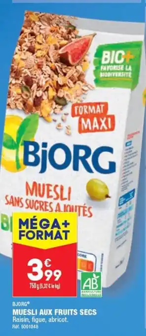 MUESLI AUX FRUITS SECS Raisin, figue, abricot.