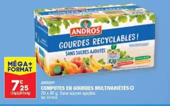 ALDI COMPOTES EN GOURDES MULTIVARIÉTÉS 20 x 90 g. Sans sucres ajoutés. offre