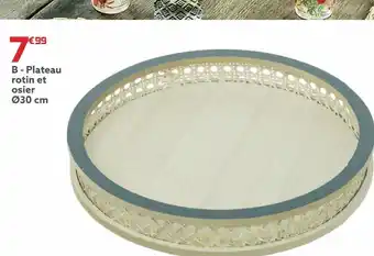 Plateau rotin et osier 30cm