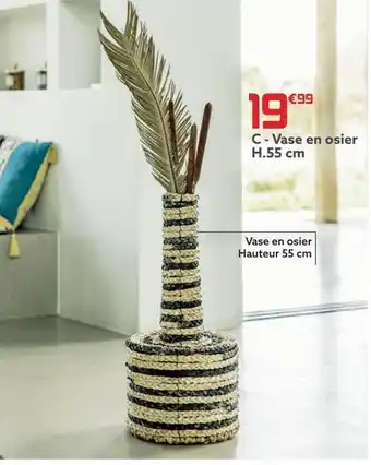 Gifi Vase en osier h55cm offre