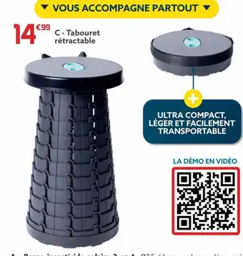Gifi Tabouret retractable offre
