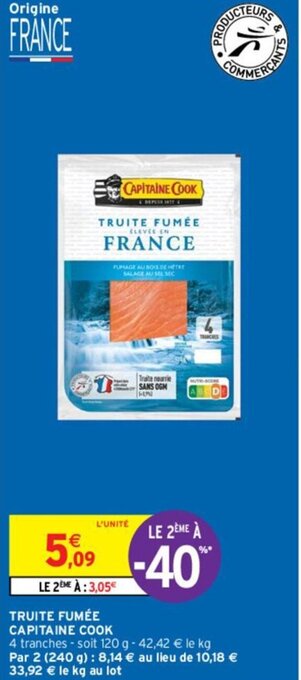 Intermarché TRUITE FUMÉE CAPITAINE COOK offre